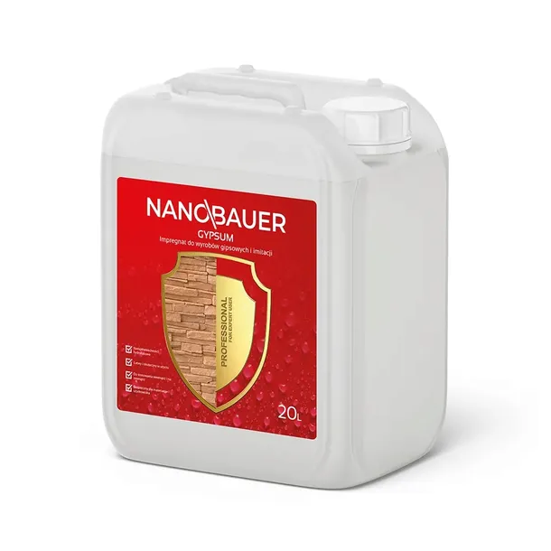 Impregnat ochrona do gipsu wyrobów gipsowych imitacji NANOBAUER 20L/100m²