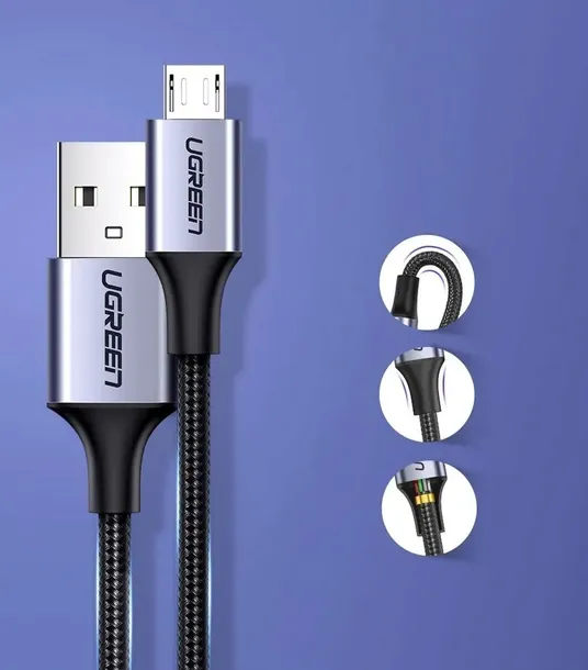 kabel-ugreen-us290-60146-usb-a-micro-usb-2-4a-1m-szary-stan-opakowania-oryginalne