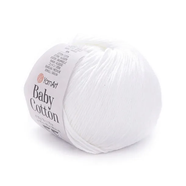 Włóczka YarnArt Baby Cotton 400 biały optyczny 50gr165m 50%bawełna50% akryl