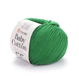 wloczka-yarnart-baby-cotton-442-zielona-choinka-50gr-165m-50percent-bawelna-50percent