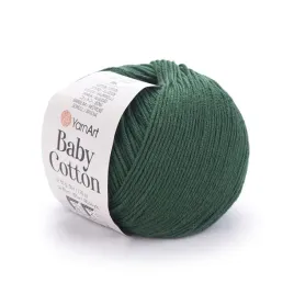 wloczka-yarnart-baby-cotton-444-butelkowa-zielen-50gr-165m-50percent-bawelna-50percent