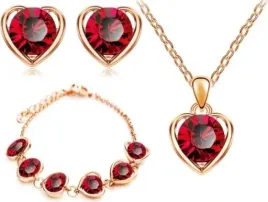 zloty-komplet-bizuterii-czerwone-serca-zlocone-serduszka-prezent