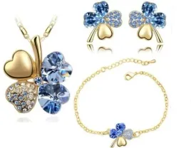 zloty-komplet-bizuterii-koniczynki-niebieskie-pozlacany-na-prezent