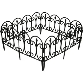 plotek-dekoracyjny-do-ogrodu-240cm-plastik-czarny-ozdobny-ogrodzenie-4szt