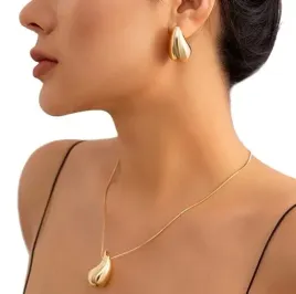 zloty-komplet-kropla-lezka-stal-chirurgiczna