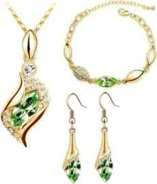 zloty-komplet-bizuterii-zlocone-lezki-szmaragdowe-cyrkonie-migdaly-prezent