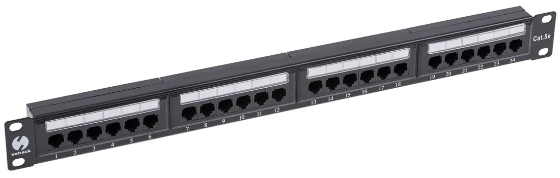 patch-panel-rack-19-1u-24-porty-kat-5e-utp-netrack-czarny-stan-nowy