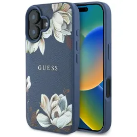etui-guess-grained-printed-flower-pattern-magsafe-do-iphone-16-niebi