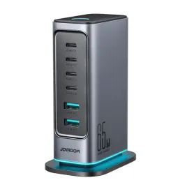 wieloportowa-ladowarka-joyroom-65w-gan-4x-usb-c-2x-usb-a-ciemnoszara