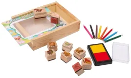 pieczatki-stempelki-zestaw-zwierzatka-tusz-kredki-sfd