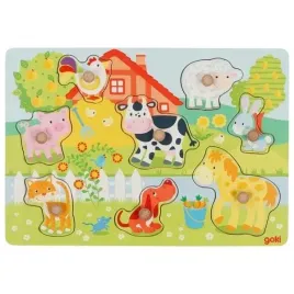 goki-drewniana-ukladanka-z-uchwytami-puzzle-wiejskie-zycie