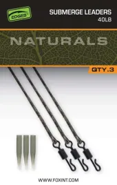 fox-zestaw-naturals-submerged-leaders-40lb-x-3-szt