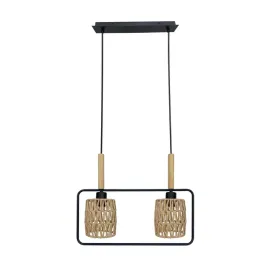 crown-lampa-wiszaca-czarny-2x40w-e27-abazur-bezowy-candellux
