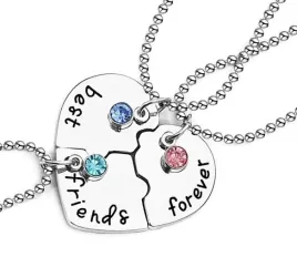 naszyjnik-damski-3sz-lancuszki-dla-przyjaciolek-serce-przyjazni-bff-srebrny