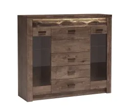 klasyczna-niska-witryna-velaro-137cm-salon-biuro-polki-barek-jesion-ciemny