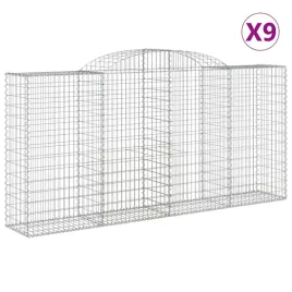 kosze-gabionowe-9-szt-300x50x140-160-cm-galwanizowane-zelazo