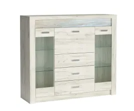 klasyczna-niska-witryna-velaro-137cm-salon-biuro-polki-barek-kraft-bialy