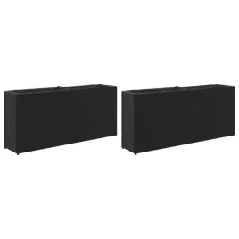 donice-ogrodowe-z-2-wkladami-2-szt-czarne-90x20x40-cm