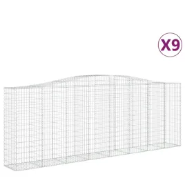 kosze-gabionowe-9-szt-400x50x140-160-cm-galwanizowane-zelazo