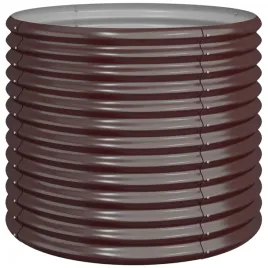 okragla-donica-ogrodowa-brazowa-stal-ocynkowana-80-x-68-cm