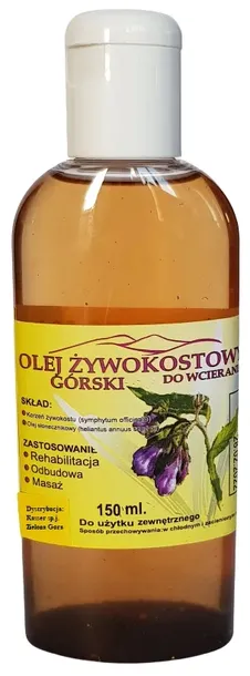 Olej żywokostowy górski z płatkami złota 150 ml