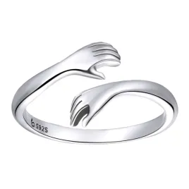 pierscionek-dlonie-uscisk-srebro-925-regulowany-srebrny-przytulenie-pr-925
