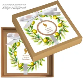 kartka-w-pudelku-na-chrzest-swiety-w-oliwki-galazki-oliwne-i-liscie-brazowa