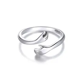 pierscionek-regulowany-srebrny-uscisk-dlonie-przytulenie-p-925-gratis