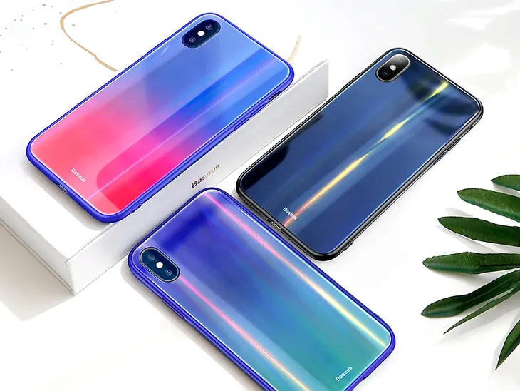 baseus-etui-laser-iphone-x-xs-niebiesko-czerwone-stan-nowy