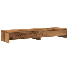 podstawka-pod-monitor-z-szufladami-stare-drewno-100x27x15-cm