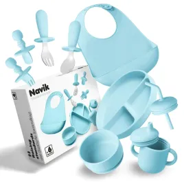 navik-zestaw-naczyn-dla-dzieci-10-sztuk-silikonowy-niebieski