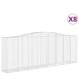 kosze-gabionowe-8-szt-400x50x140-160-cm-galwanizowane-zelazo