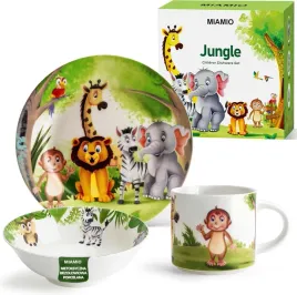miamio-zestaw-naczyn-dla-dzieci-porcelana-zielony-dzungla