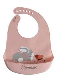 sterntaler-silikonowy-sliniak-z-kieszonka-esel-emmi-dziewczynka-rozowy