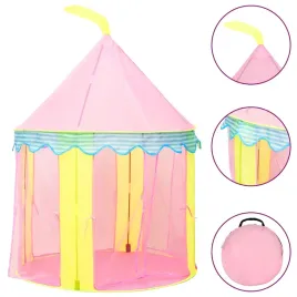 namiot-dzieciecy-w-ksztalcie-zamku-rozowy-100x100x127-cm-poliester-1