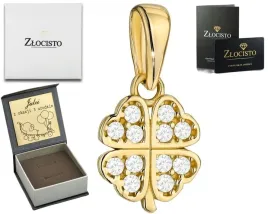 zlota-zawieszka-koniczynka-z-cyrkoniami-585-grawer-prezent