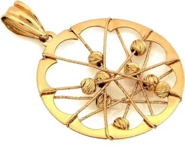 zlota-zawieszka-pr-585-damska-okragla-azurowa-z-kulkami-klasyczna