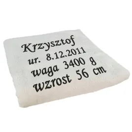 recznik-z-haftem-metryczki-urodzenia-dziecka-prezent-dla-noworodka-50x100