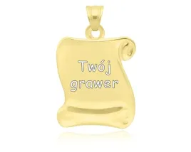 zlota-zawieszka-585-gladka-grawer-wisiorek-damski-papirus