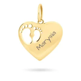 zlota-zawieszka-wisiorek-serce-stopki-grawer-585