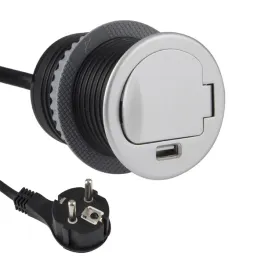 single-box-gniazdo-wpuszczane-w-blat-przedluzacz-ladowarka-usb-aluminium