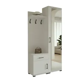 biala-garderoba-90cm-przedpokoj-lustro-wieszaki-szafka-na-buty-eryk