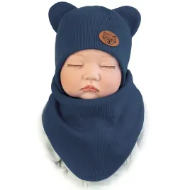 komplet-dzieciecy-czapka-apaszka-z-podwojnej-bawelny-prazek-jeansowy-46-48