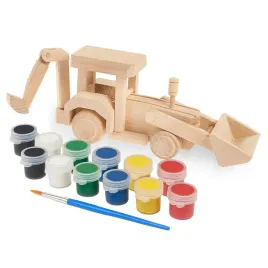 drewniana-zabawka-john-paddle-koparka-spychacz-27cm-z-zestawem-farbek