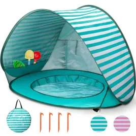pop-up-namiot-dla-dzieci-z-mini-basenem-uv-ochrona-zielony