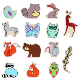magnesy-na-lodowke-drewniane-zwierzeta-lesne-zestaw-14szt-adamtoys-ozdoba