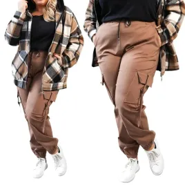 spodnie-bojowki-damskie-plus-size-brazowe