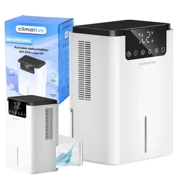 Cichy Osuszacz Powietrza LUXE UV Wydajny Pochłaniacz Wilgoci 2000ML LED