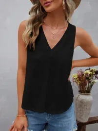 shein-czarna-bluzka-v-neck-xl