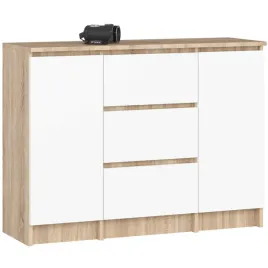 komoda-do-salonu-101-cm-pojemna-2-drzwi-3-szuflady-4-polki-sonoma-biala